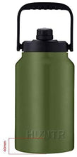 Load image into Gallery viewer, Gallon Steel Water Bottle (Forest Green) with Cleaning Brush Included, by HUNTR
