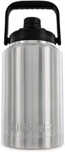 Load image into Gallery viewer, Gallon Steel Water Bottle (Stainless Silver) with Cleaning Brush Included, by HUNTR
