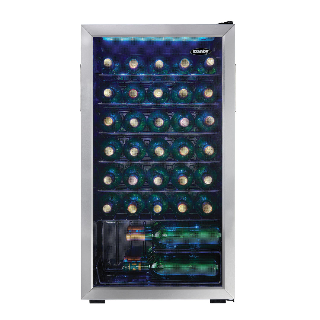 Danby DWC036A1BSSDB-RF 36 Bottle Free-Standing Wine Cooler in Stainless Steel - Refurbished